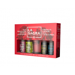 Pack 4 botellas La Sagra + vaso